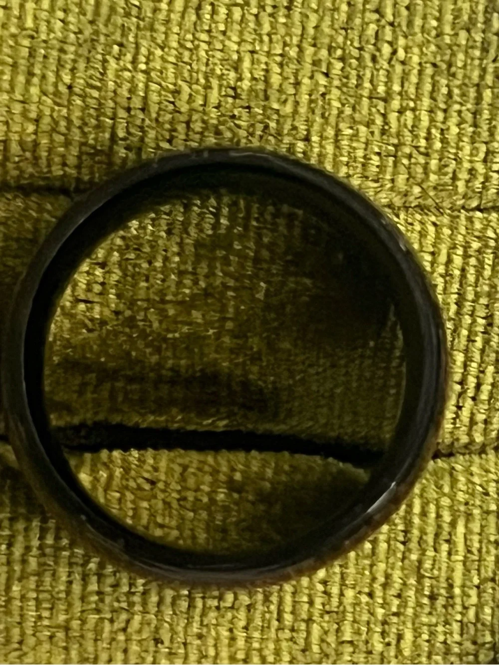 Titanium Steel Wood Finish Black Trim Polished Finish 4mm Unisex Band Size 9